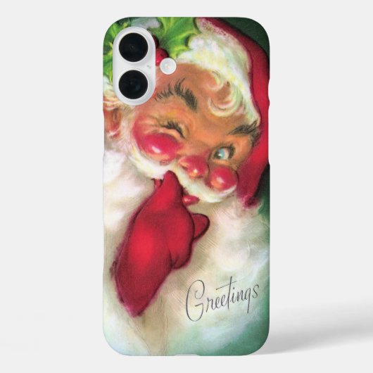 レトロ ビンテージ クリスマス サンタクロース Case-Mate iPhoneケース (裏面)