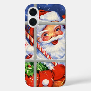 レトロ ビンテージ クリスマス サンタ iPhone 16ケース