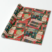 レトロ ビンテージ クリスマス デコレーション コラージュ