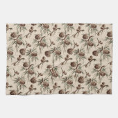 レトロ ビンテージ クリスマス 松ぼっくり キッチンタオル (横)