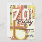 レトロ ビンテージ グルーヴィー 70年代 1970 セブンティーズ パーティー 招待状 (正面)