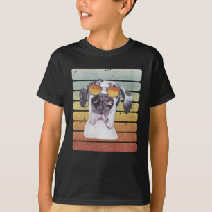 レトロ ビンテージ サンセット グレートデンママ パパ Tシャツ