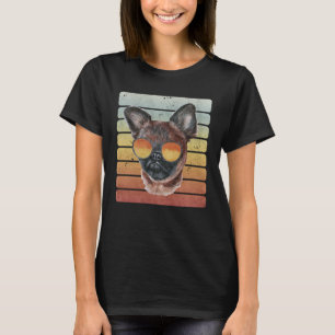 レトロ ビンテージ サンセット ブリュッセル グリフォン パパ ママ Tシャツ