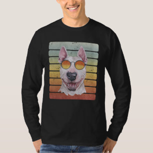 レトロ ビンテージ サンセット ブルテリア 母 父 Tシャツ