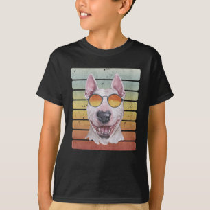 レトロ ビンテージ サンセット ブルテリア 母 父 Tシャツ