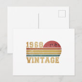 レトロ ビンテージ サンセット 1968 バースデー ポストカード (正面/裏面)