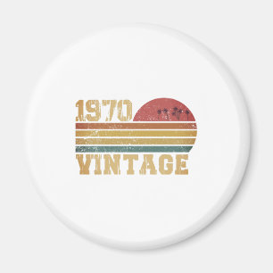 レトロ ビンテージ サンセット 1970 バースデー マグネット