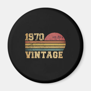 レトロ ビンテージ サンセット 1970 バースデー マグネット