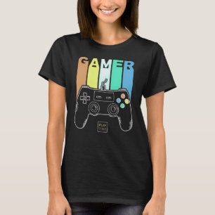 レトロ ビンテージ スタイル ゲーマー コントローラー グラフィック Tシャツ
