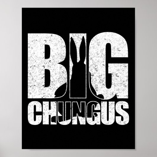 レトロ ビンテージ ダメージ加工 ビデオゲーム Chungus Meme D ポスター (正面)