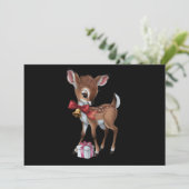 レトロ ビンテージ トナカイ ピンク クリスマス ベイビー 鹿 (スタンド正面)