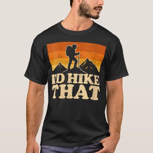 レトロ ビンテージ ハイキング I39D 冗談 登山 アウトドア Tシャツ (正面)