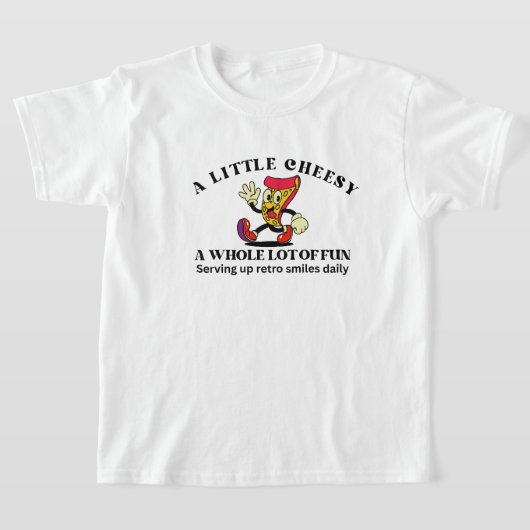 レトロ ビンテージ ピザ カートゥーン  Tシャツ (レイダウン)