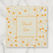 レトロ ビンテージ ピーチファズ オレンジの花模様 フェイバータグ (裏面)