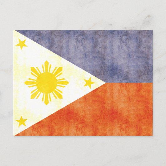 レトロ ビンテージ フィリピン国旗 ポストカード (正面)