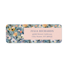 レトロ ビンテージ フラワー 返送先ラベル ラベル