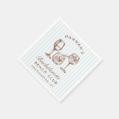 レトロ ビンテージ ブライズメイド ブルー ペーパーナプキン スタンダードカクテルナプキン (角)