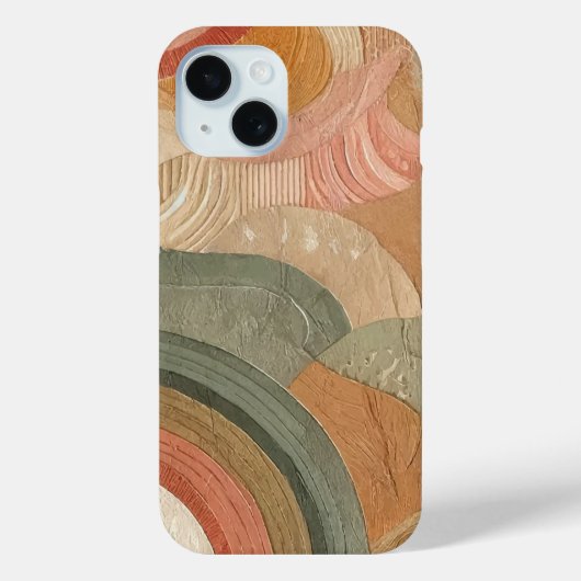 レトロ ビンテージ ボヘミアン アース アブストラクト デザイン Case-Mate iPhoneケース (裏面)