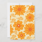 レトロ ビンテージ ミッドセンチュリー オレンジ 花柄 招待状 (裏面)