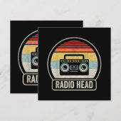 レトロ ビンテージ ラジオ ヘッド 招待状 (正面/裏面)