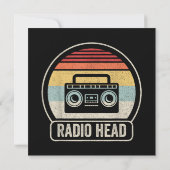 レトロ ビンテージ ラジオ ヘッド 招待状 (裏面)