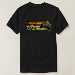 レトロ ビンテージ レインボー ゲームオン パパ ゲーマー アート Tシャツ