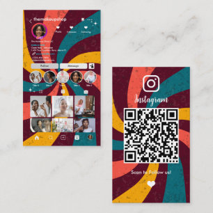 レトロ ビンテージ レイ インスタグラム QR 名刺