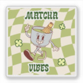 レトロ ビンテージ 抹茶 ビブス シール (正面)