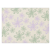 レトロ ビンテージ 緑 紫 小花柄 テーブルクロス (正面(横))