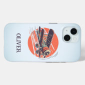 レトロ ビンテージ 複葉機 パーソナライズデザイン Case-Mate iPhoneケース (裏面 (横))