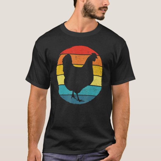 レトロ ビンテージ 鶏 農場 家禽 養鶏家 ギフト Tシャツ (正面)
