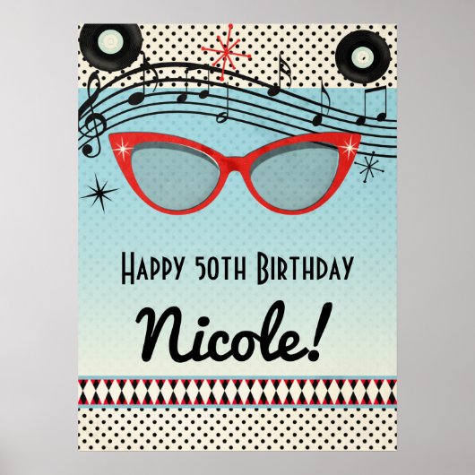 レトロ ビンテージ 1950年代 フィフティーズ パーティー バナー ポスター (正面)