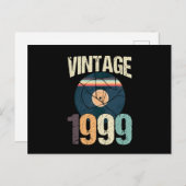 レトロ ビンテージ 1999 21歳の誕生日 レコード ビニール ビン ポストカード (正面/裏面)