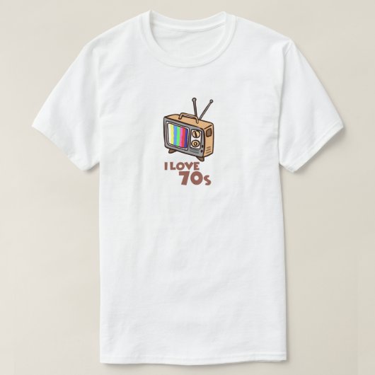 レトロ・ビンテージ 70年代テレビイラスト Tシャツ (デザイン正面)