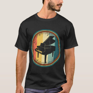 レトロ ビンテージ 70年代 80年代 ピアノ 弾き手 ピアニスト 少年 Tシャツ