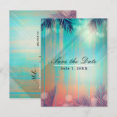 レトロ ビーチパーティー サニー パームツリー 開催日を覚えててね 案内ポストカード (正面/裏面)