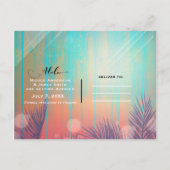 レトロ ビーチパーティー 太陽の木 暑い夏のパーティー 案内ポストカード (裏面)