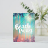 レトロ ビーチパーティー 太陽の木 暑い夏のパーティー 案内ポストカード (スタンド正面)