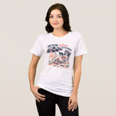 レトロ ビーチ 読書 本好き女子 サマー トライブレンドＴシャツ (正面全面)