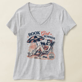 レトロ ビーチ 読書 本 ガール サマー Tシャツ