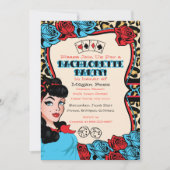 レトロ・ピンアップ・ガール、ロック・ア・ビリー・パーティの招待状 招待状 (正面)