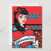 レトロ・ピンアップ・ガール、ロック・ア・ビリー・パーティの招待状 招待状 (裏面)