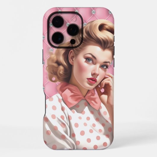 レトロ ピンアップ ガール iPhoneケース (裏面)