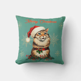 レトロ ピンアップ ビンテージ 猫 クリスマス クッション