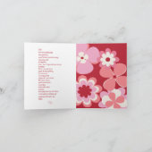 レトロ ピンクとレッド 私のガレンタインに ギフトカード カード (内部)