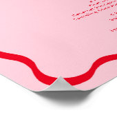 レトロ ピンクと赤のウェーブ バー ドリンク メニュー ポスター (角)