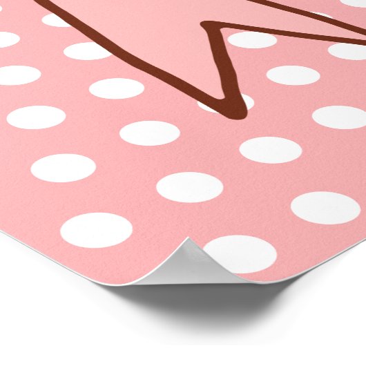 レトロ ピンクの蝶結び ウォールアート ポスター印刷 デコレーション (角)