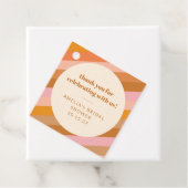 レトロ ピンク オレンジ カスタム ブライダル シャワー サンクス フェイバータグ (インサイチュ)