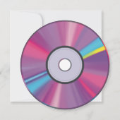 レトロ ピンク ガールズ ミュージックCD 誕生日 招待状 (裏面)