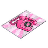 レトロ ピンク スパークル ロータリー 携帯電話 ノートブック (左側)